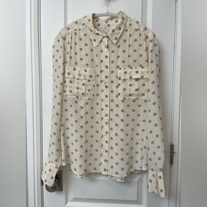 J. Crew Polka Dot Button Down Shirt Size 12